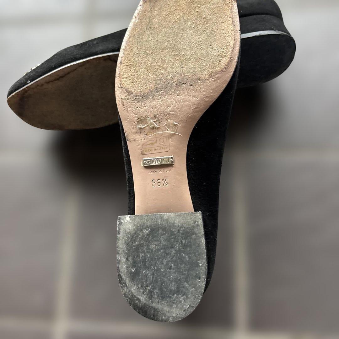 GUCCI スエード黒、36ハーフ