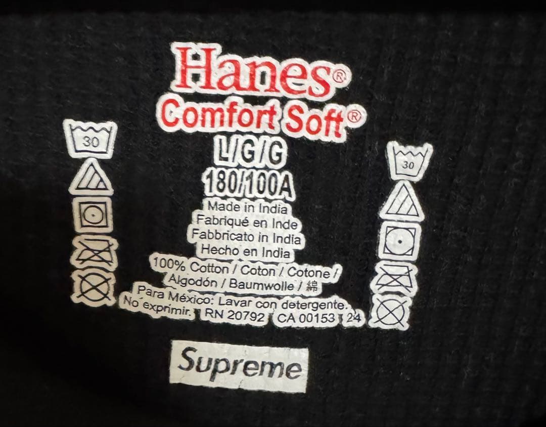 Supreme Hanes スケルトンプリント 長袖カットソー Ｌサイズ