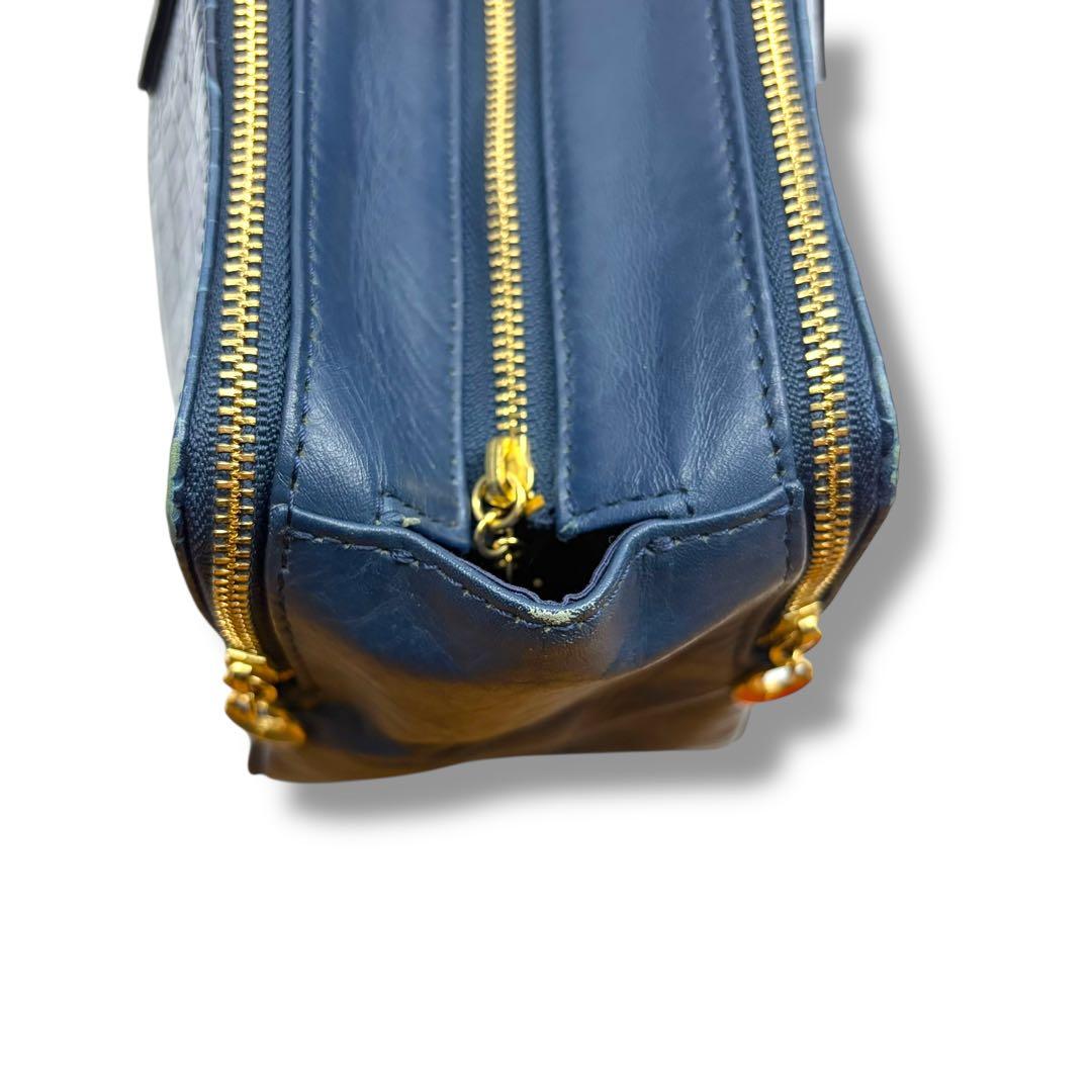 Roberta di Camerino クロコ型押し ショルダーバッグ ボストン