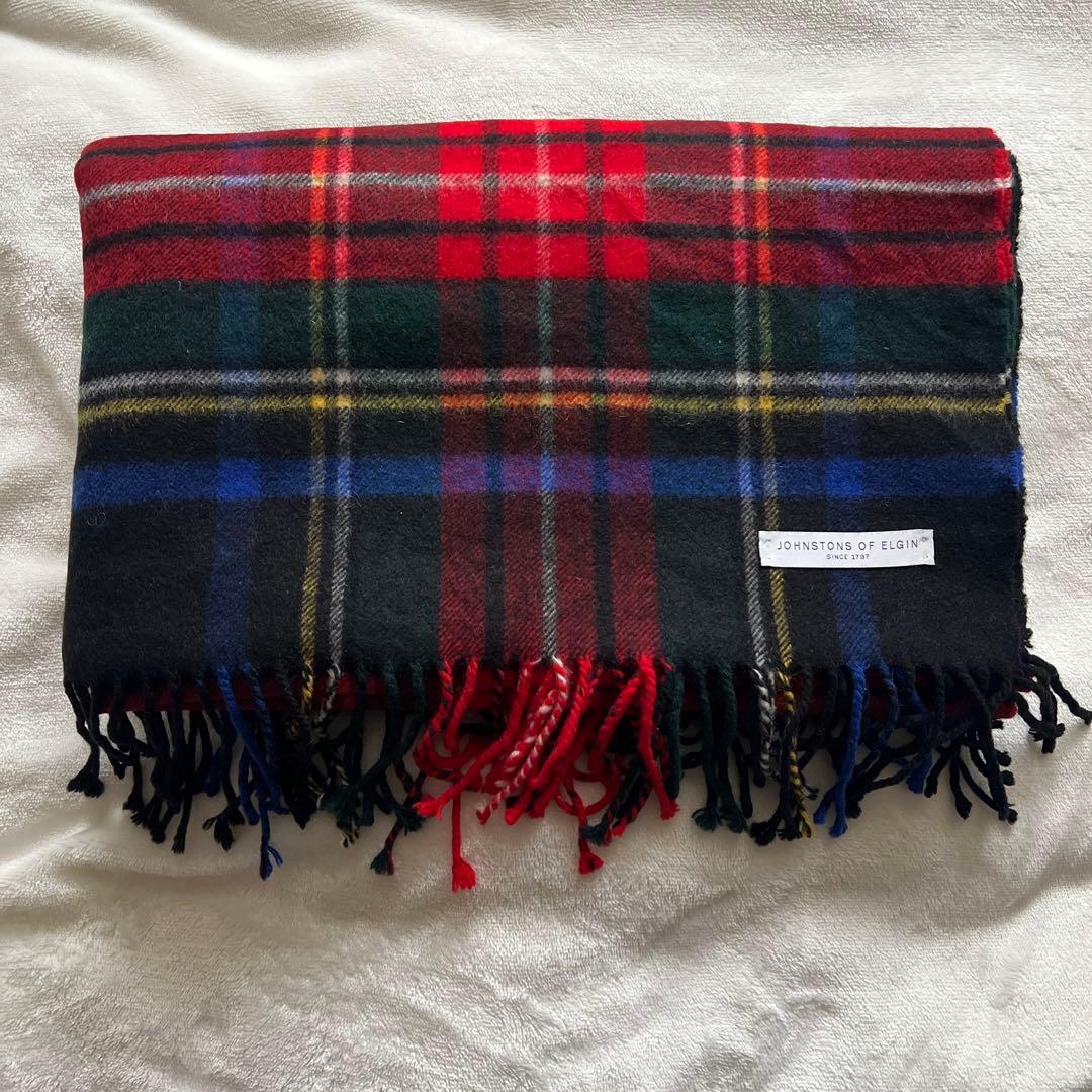ジョンストンズ カシミア大判ストール　CASHMERE TARTAN STOLE