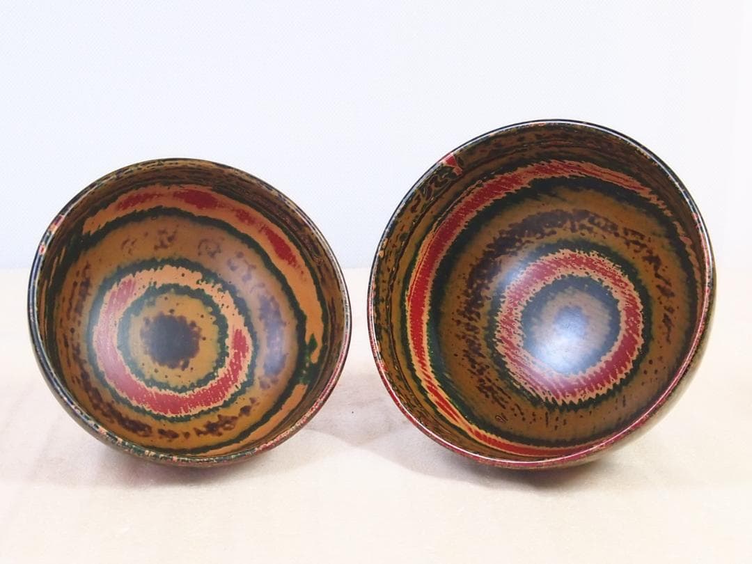 【未使用】独楽塗 合鹿椀 2客＆汁椀 2客 入れ子椀/雑煮椀/煮物椀/お椀 漆器