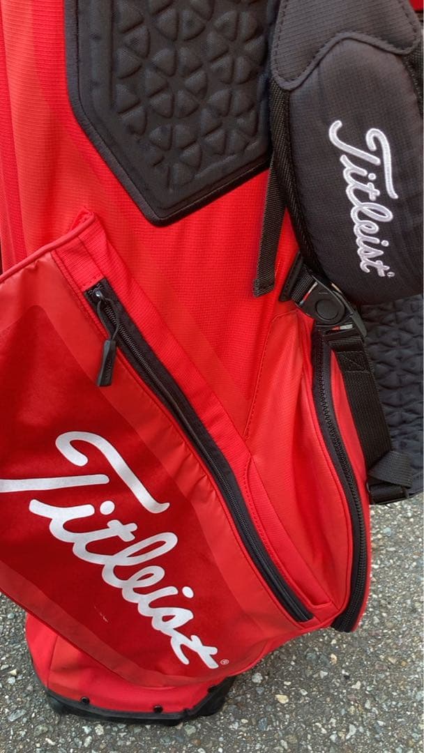 【シゲ様】Titleist 赤 キャディバッグ　スタンド式