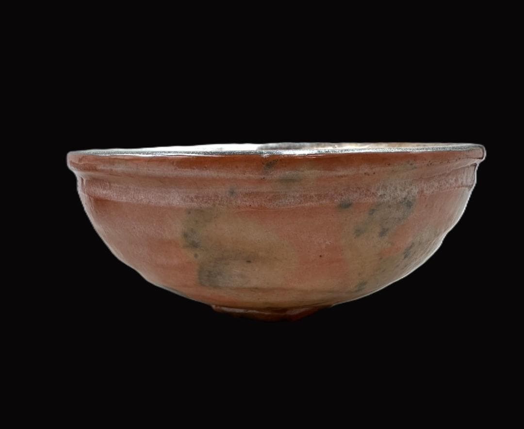 未使用品 嶋台茶碗 松楽作 金色 銀色 茶碗2個 楽焼き 楽茶碗 共布 共箱入り