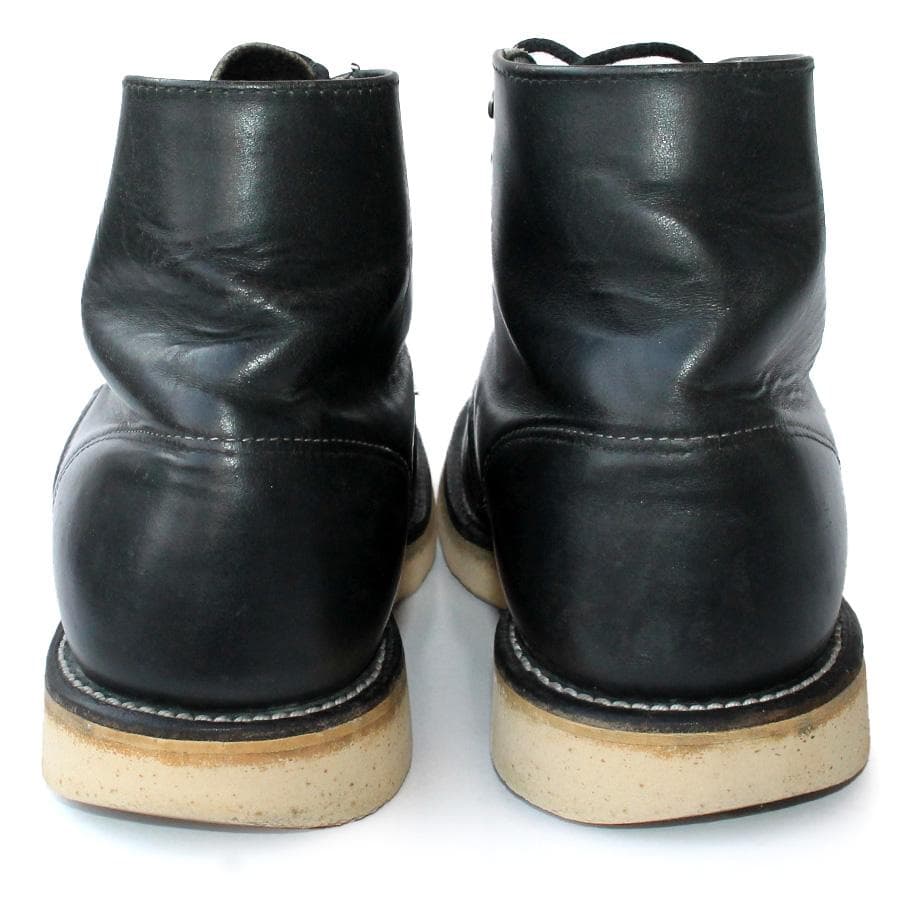 四角犬タグ RED WING 8165 ブラック ワークブーツ ラウンドトゥ