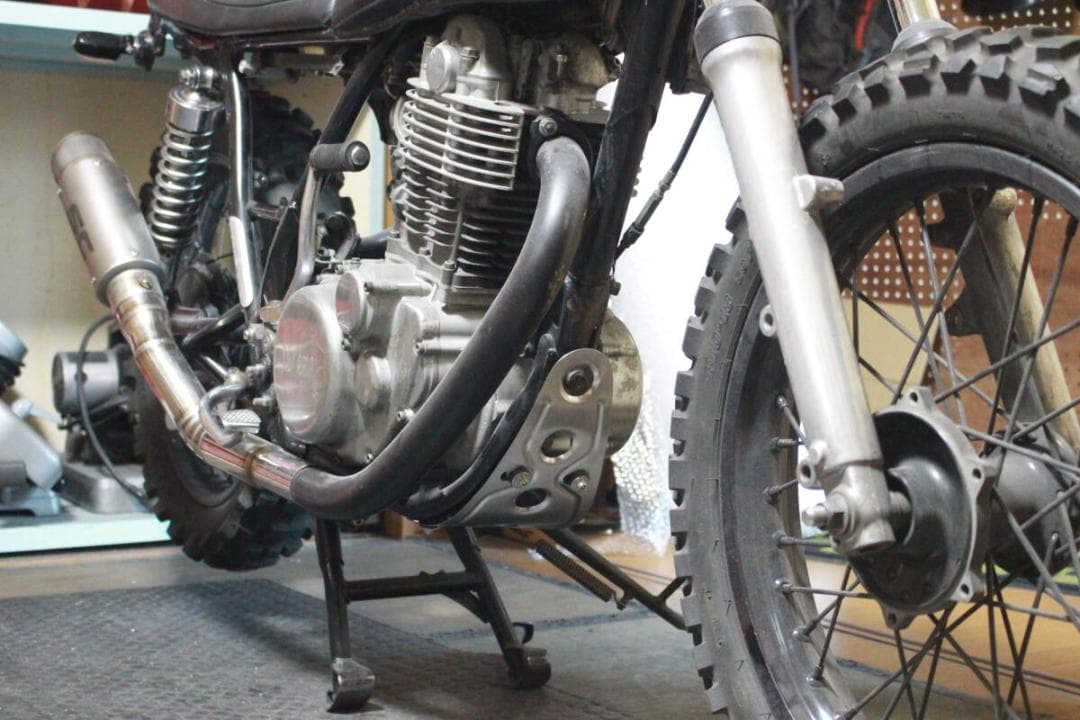 SR400ステンレス バーリングアンダーガード ロング