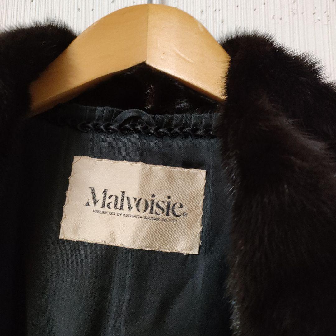 malvoisie ミンクコート Lサイズ程 こげ茶 リアルファー