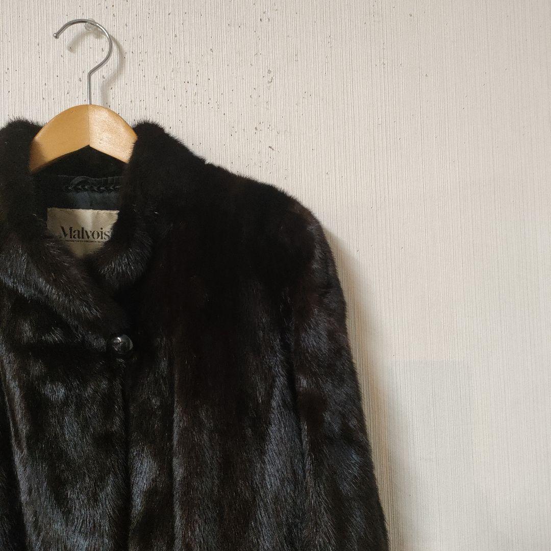 malvoisie ミンクコート Lサイズ程 こげ茶 リアルファー