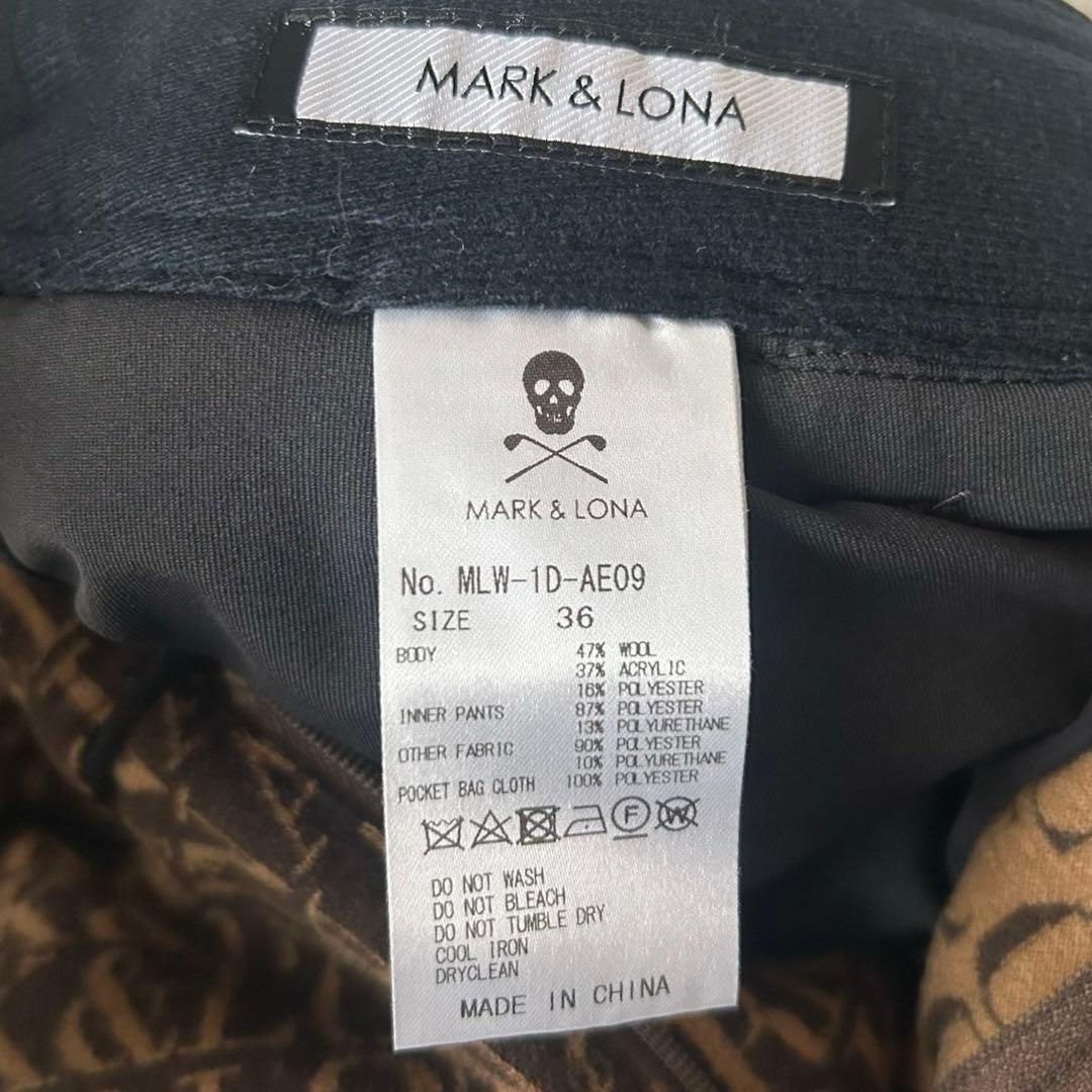 希少✨マークアンドロナ プリーツ スカート インナー付 総柄 金ボタン 近年