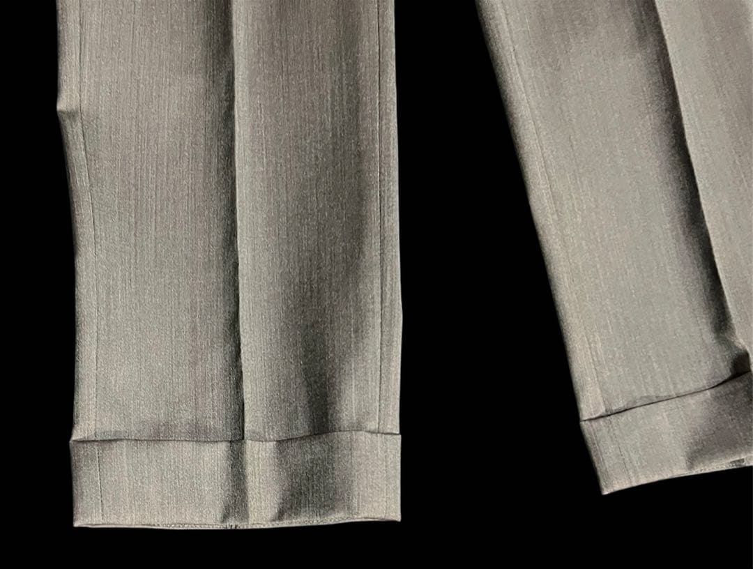 高級オーダースーツ カノニコ ウールシルク ダブル 6ボタン 茶 48-L相当