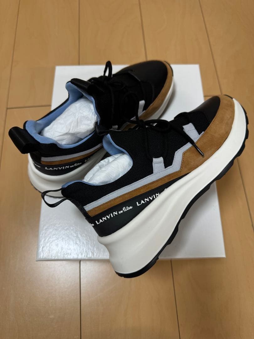 LANVIN 厚底スニーカー ブラック/ブラウン　22.5センチ