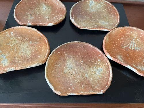 古谷道生 信楽　半月皿5客