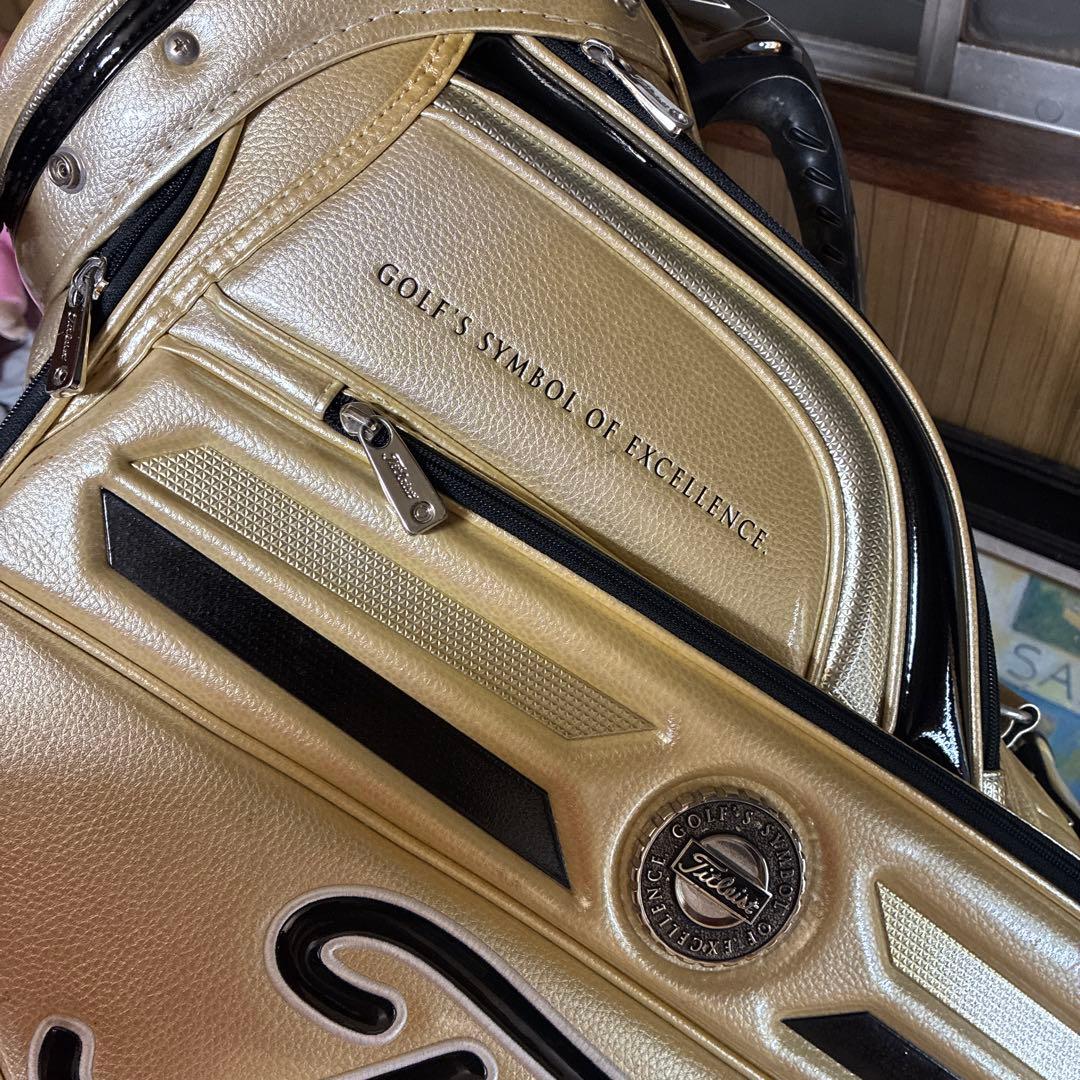 希少色 タイトリスト ゴールド 金 キャディバッグ 5分割 メダリオン 良品