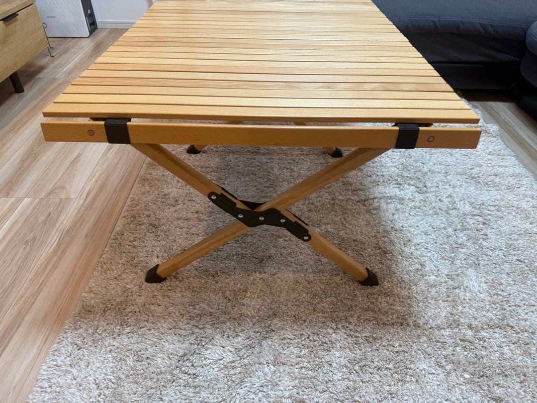 マエ　FIELDOOR ウッドロールトップテーブル 120