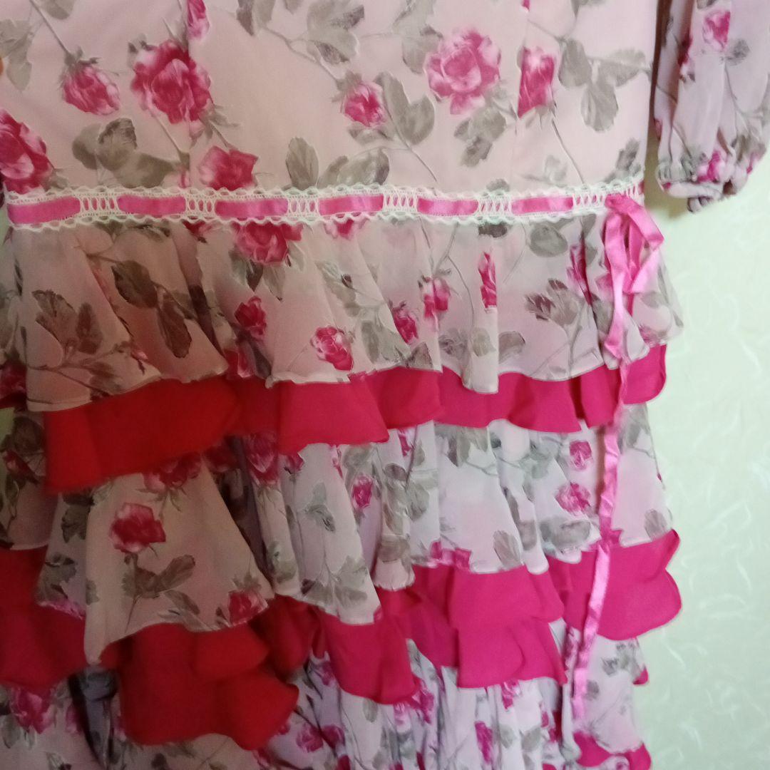 最終売りつくし　フラメンコドレス 　ピンク　花柄