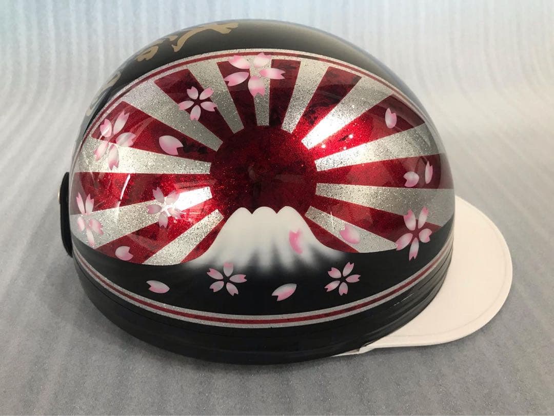 桜 富士日章 コルク半 ヘルメット 三段シート ロケットカウル