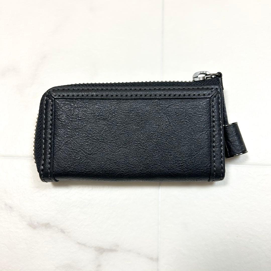 極美品 バーバリー キーケース キーホルダー レザー チェック ブラック