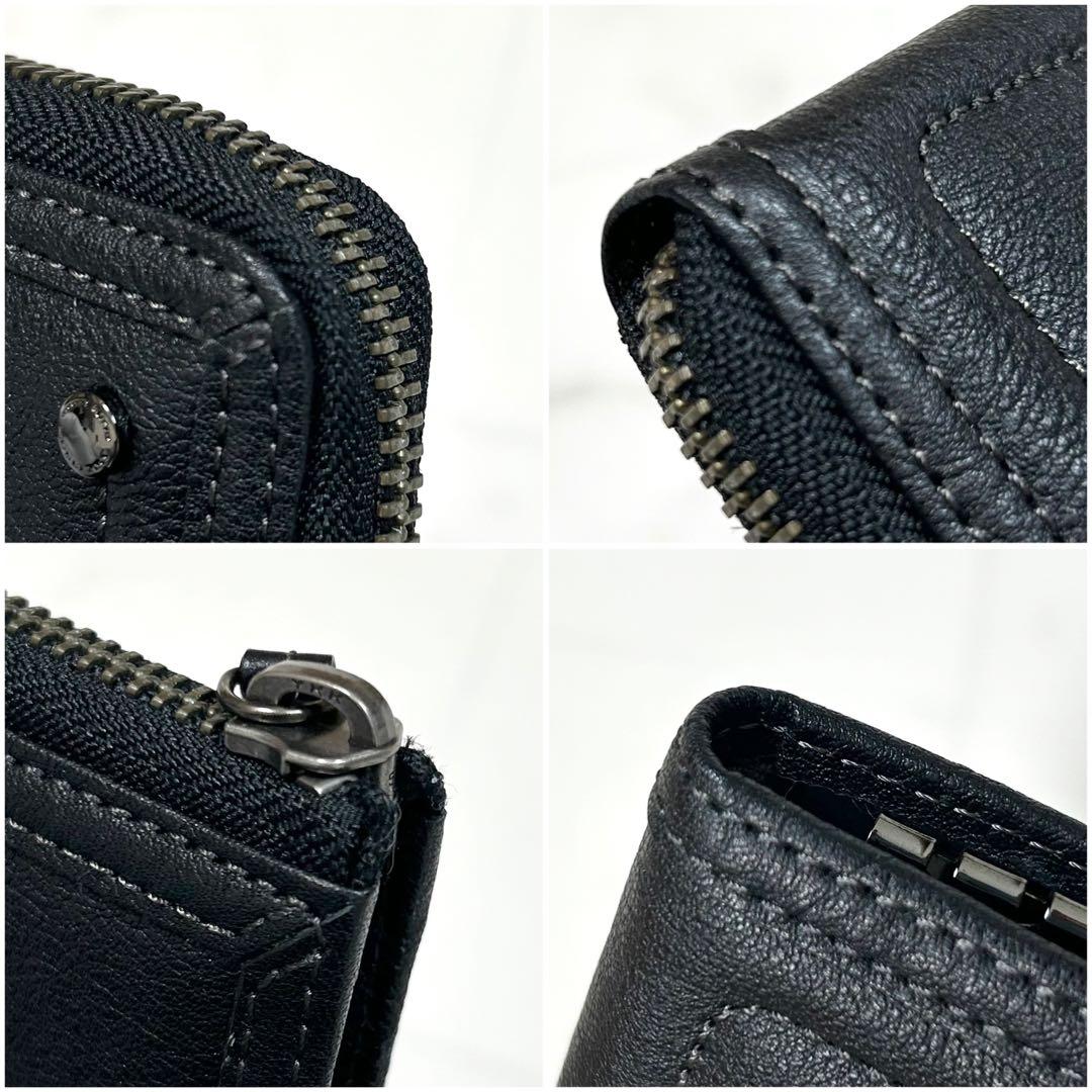 極美品 バーバリー キーケース キーホルダー レザー チェック ブラック