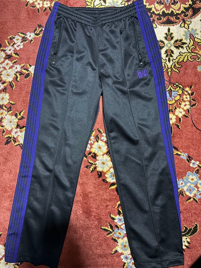 Needles トラックパンツ S ブラック/パープル
