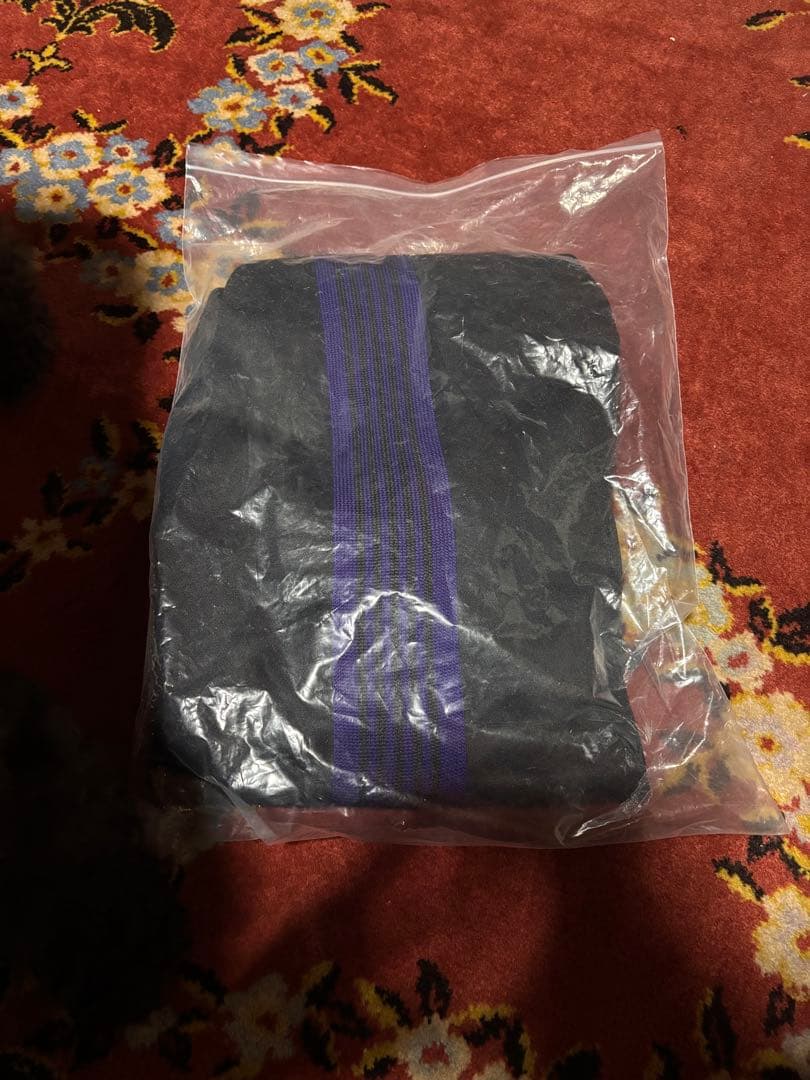 Needles トラックパンツ S ブラック/パープル