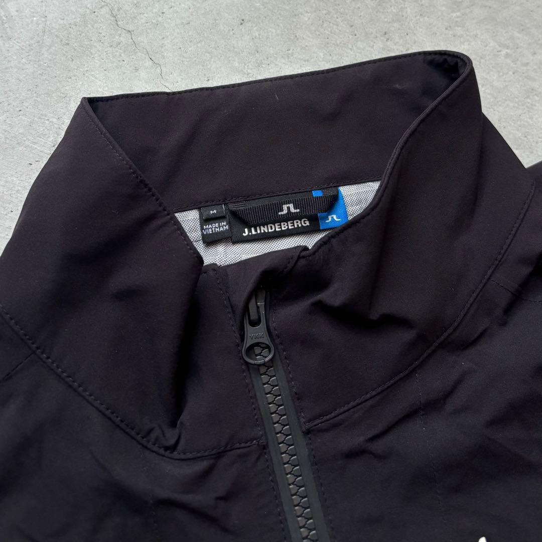 【美品】J.LINDEBERG ダブルジップジャケット レインジャケット ロゴ