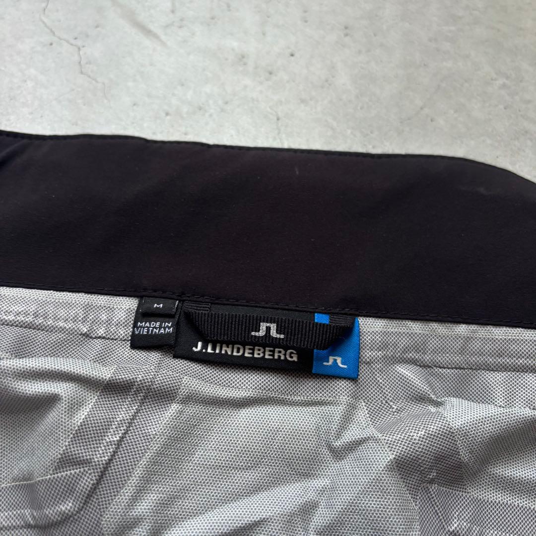 【美品】J.LINDEBERG ダブルジップジャケット レインジャケット ロゴ
