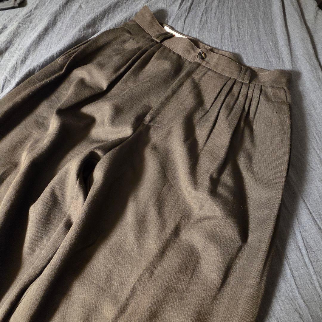 80s イタリア製 ギャザータック　ワイドスラックス SIZE48