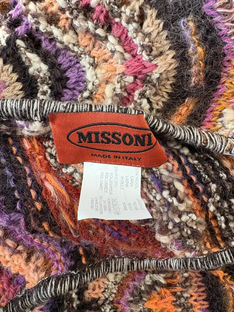 MISSONI ニットストール マルチカラー 波柄 大判