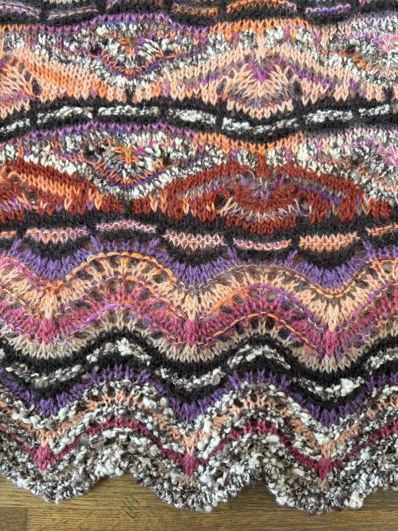 MISSONI ニットストール マルチカラー 波柄 大判