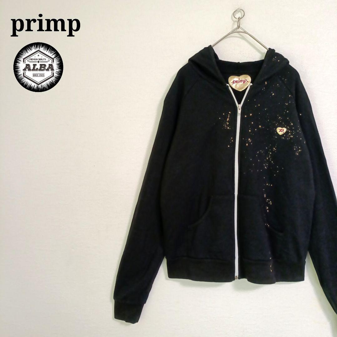 PRIMP　プリンプ　パーカー　ジップアップ　USA製　ユニコーン　ブラック　L