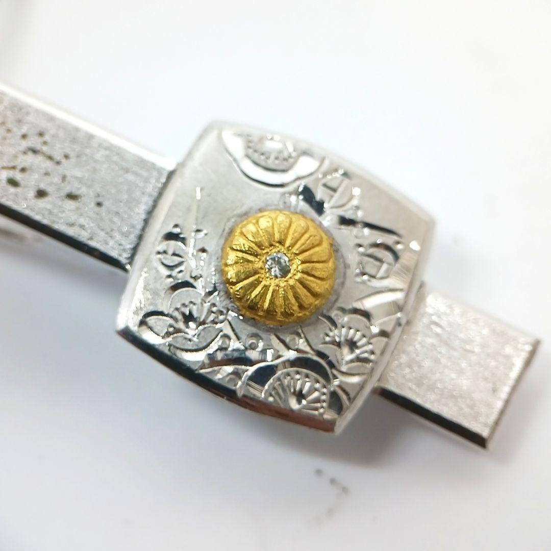 叙勲記念 ネクタイピン SILVER pm900 純金刻印有