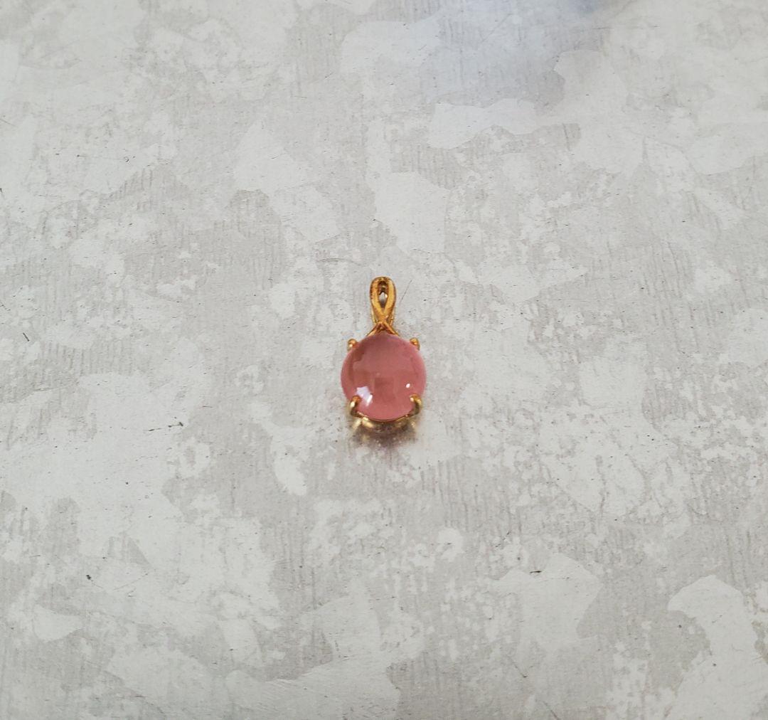 18K YG ロードクロサイト　ラウンド　ペンダントヘッド