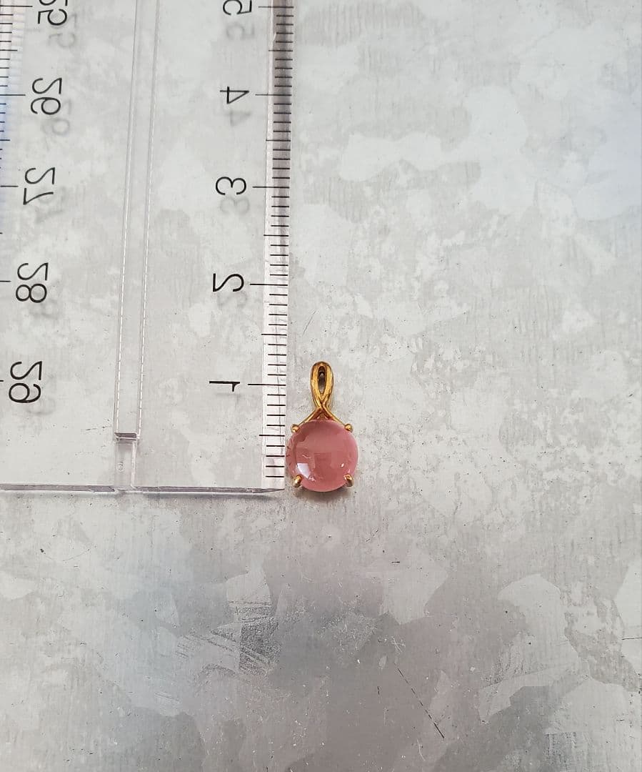 18K YG ロードクロサイト　ラウンド　ペンダントヘッド