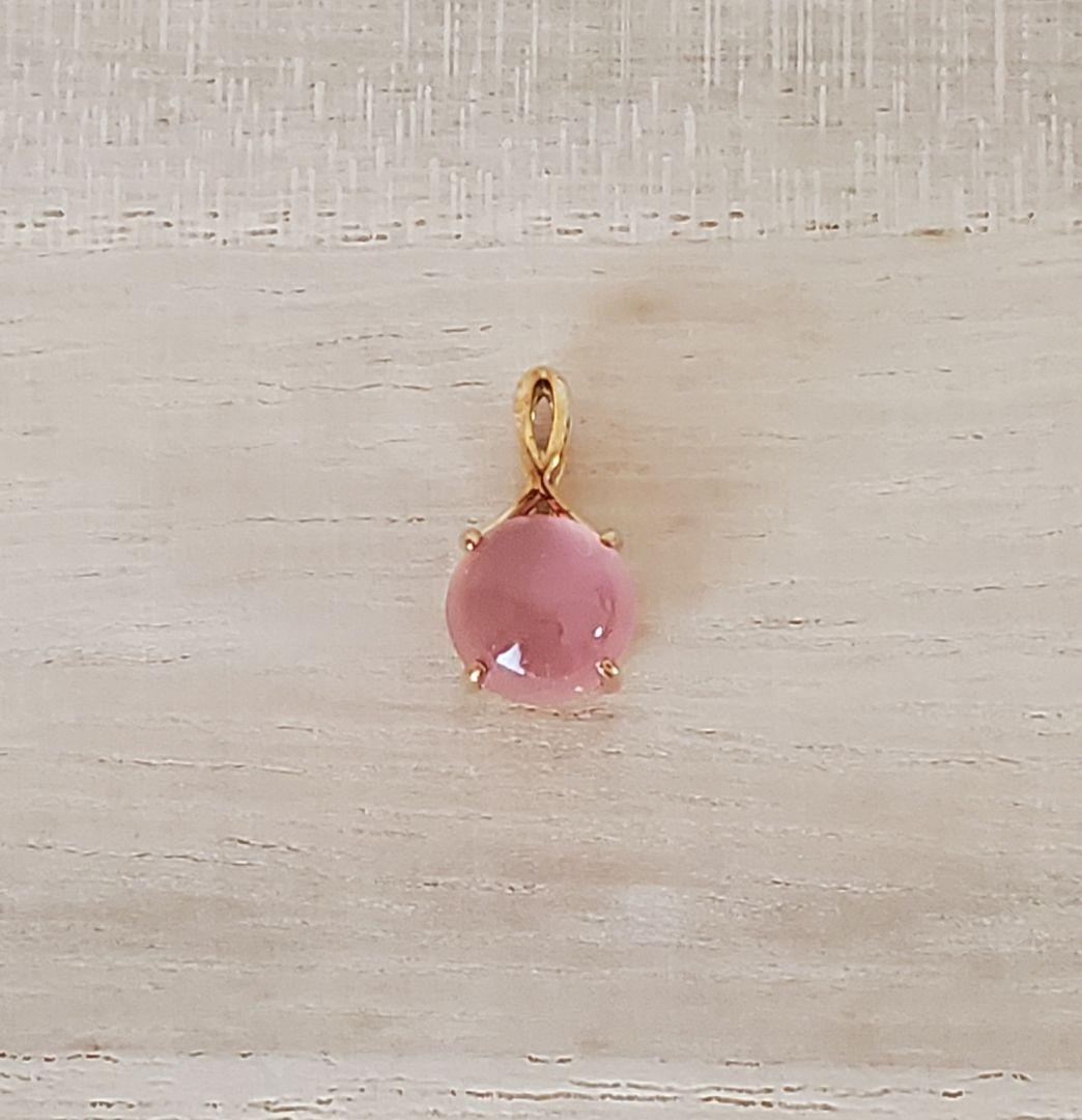 18K YG ロードクロサイト　ラウンド　ペンダントヘッド