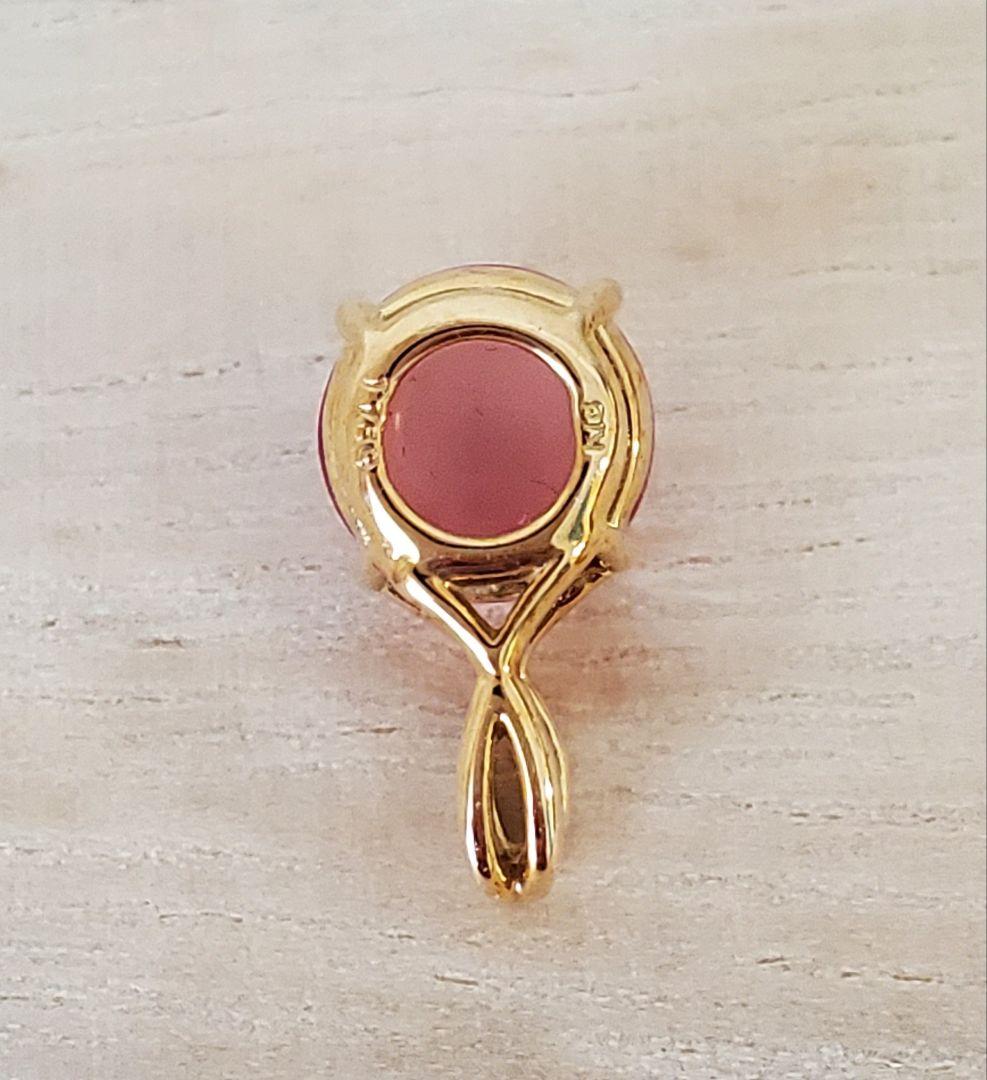 18K YG ロードクロサイト　ラウンド　ペンダントヘッド