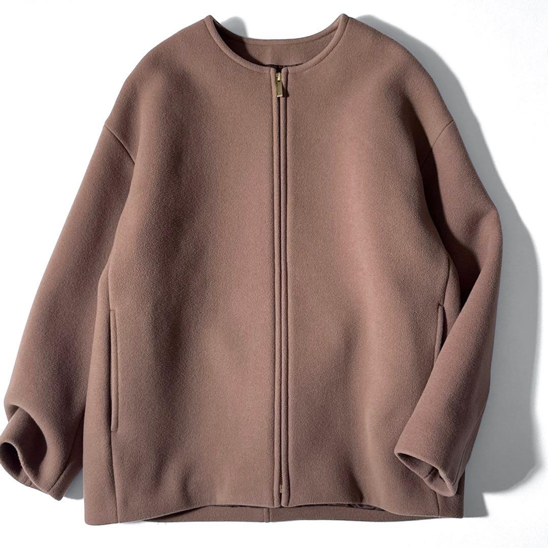 ノーブル 定番 MTRカラーレスジップショートコート ピンクブラウン