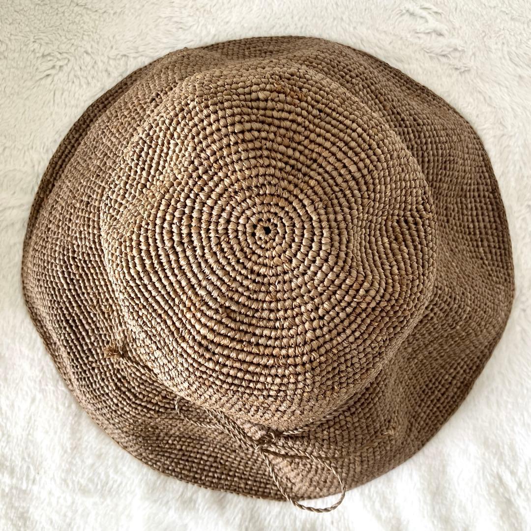 ヘレンカミンスキー ラフィア ローラブル パッカブルハット グレーブラウン