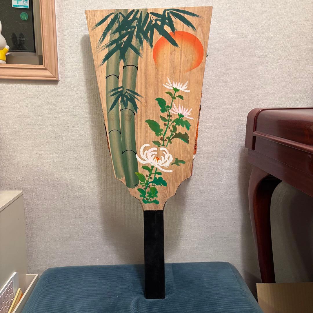 歌舞伎 竹と菊 羽子板 73cm×33cm