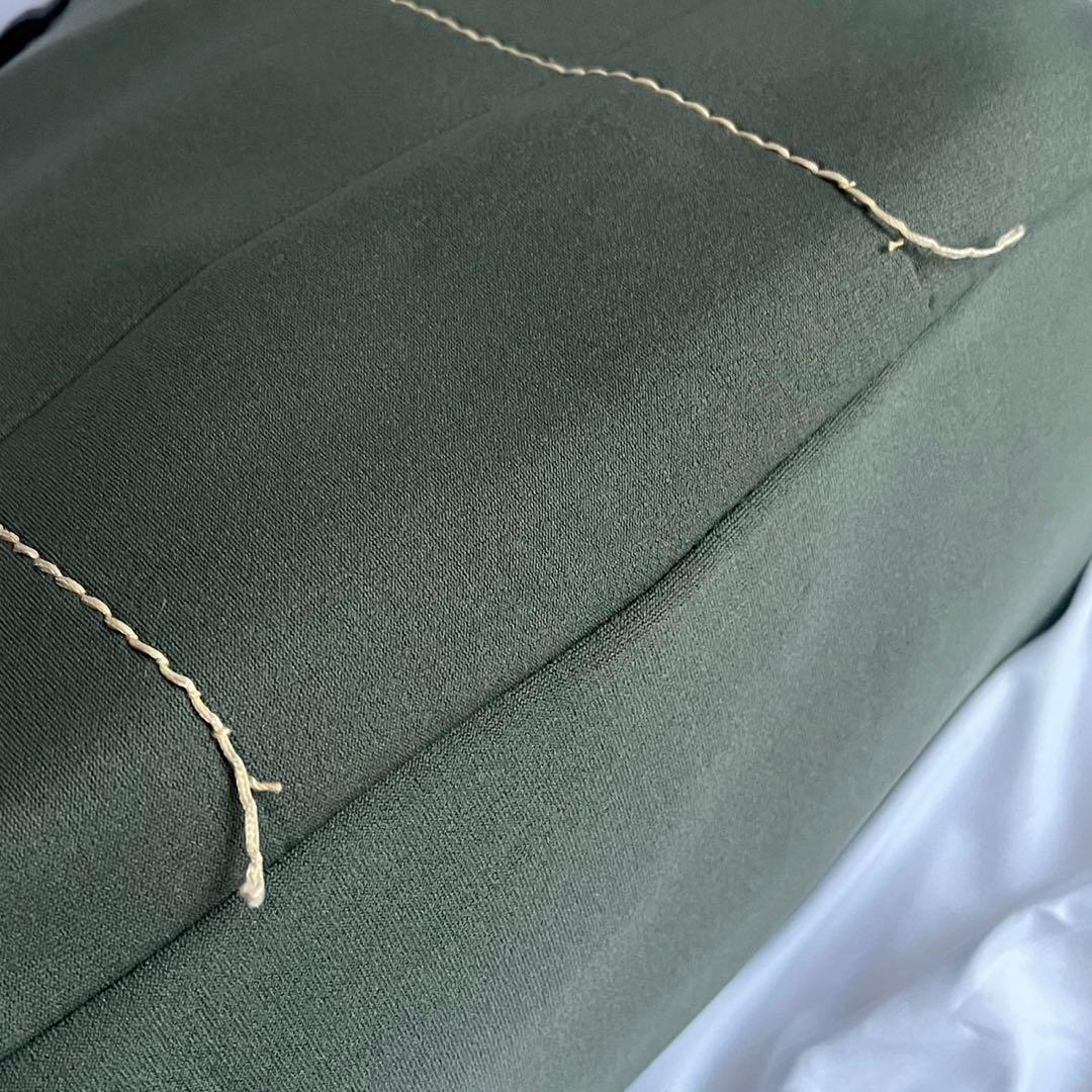 ■良品■ PRADA トートバッグ　白タグ　ジャージ素材　レザー　カーキ