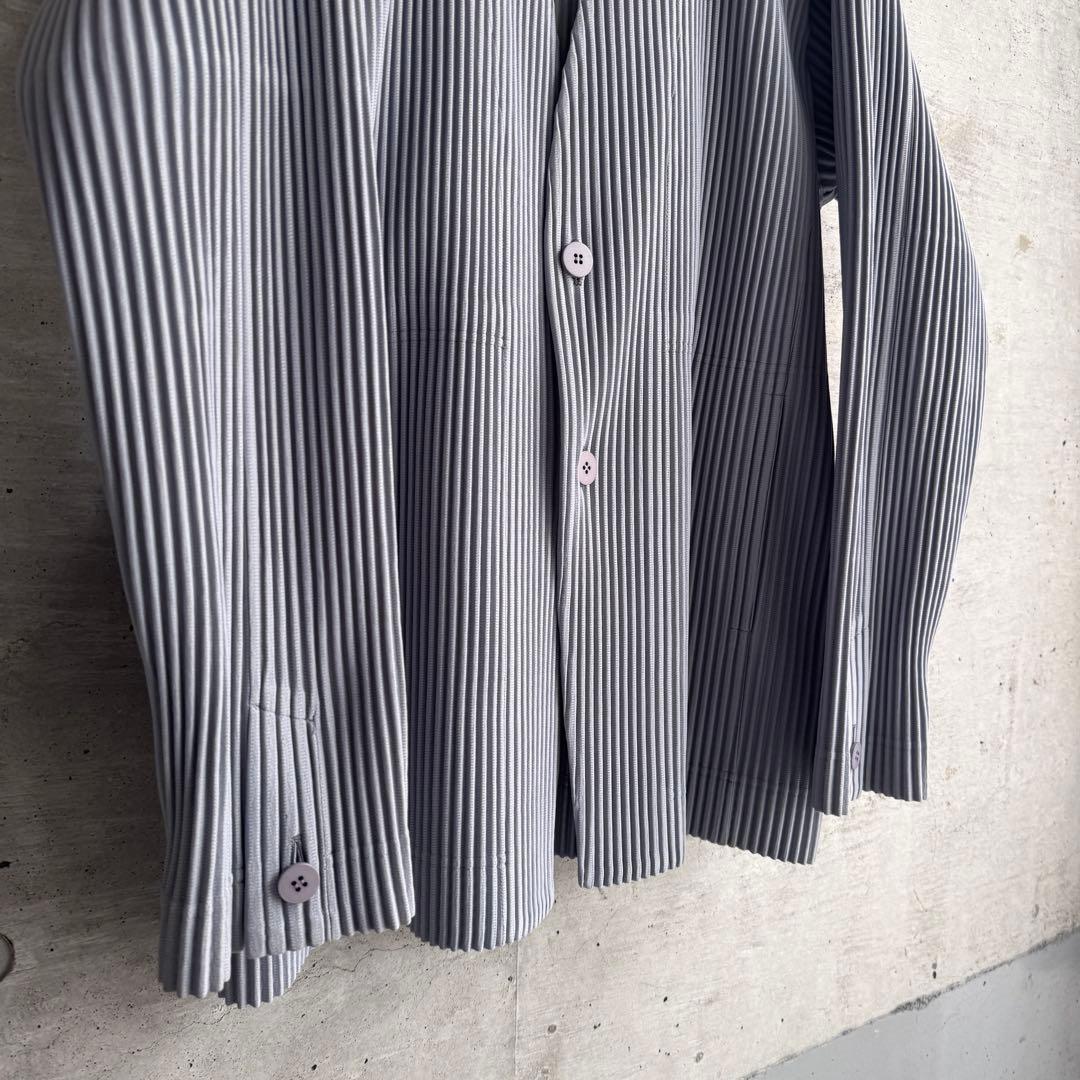 美品 HOMME PLISSE プリーツ ノーカラージャケット L