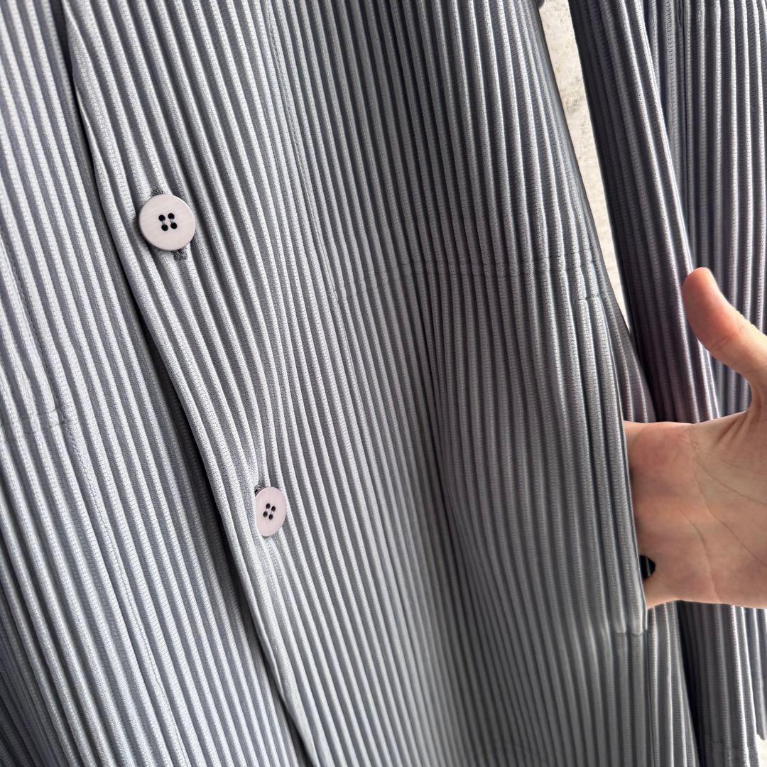 美品 HOMME PLISSE プリーツ ノーカラージャケット L