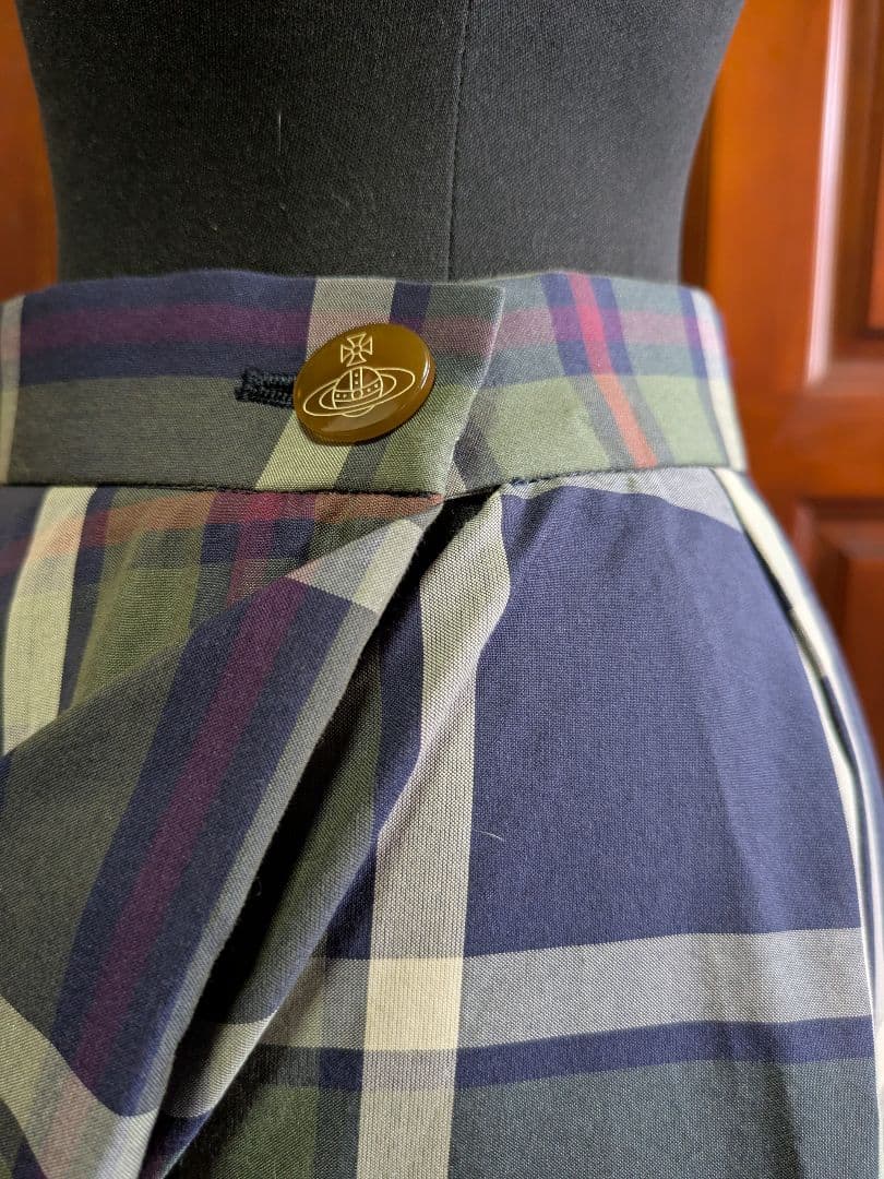 美品✨️ヴィヴィアンウエストウッドレッドレーベル 変形スカート チェック 2