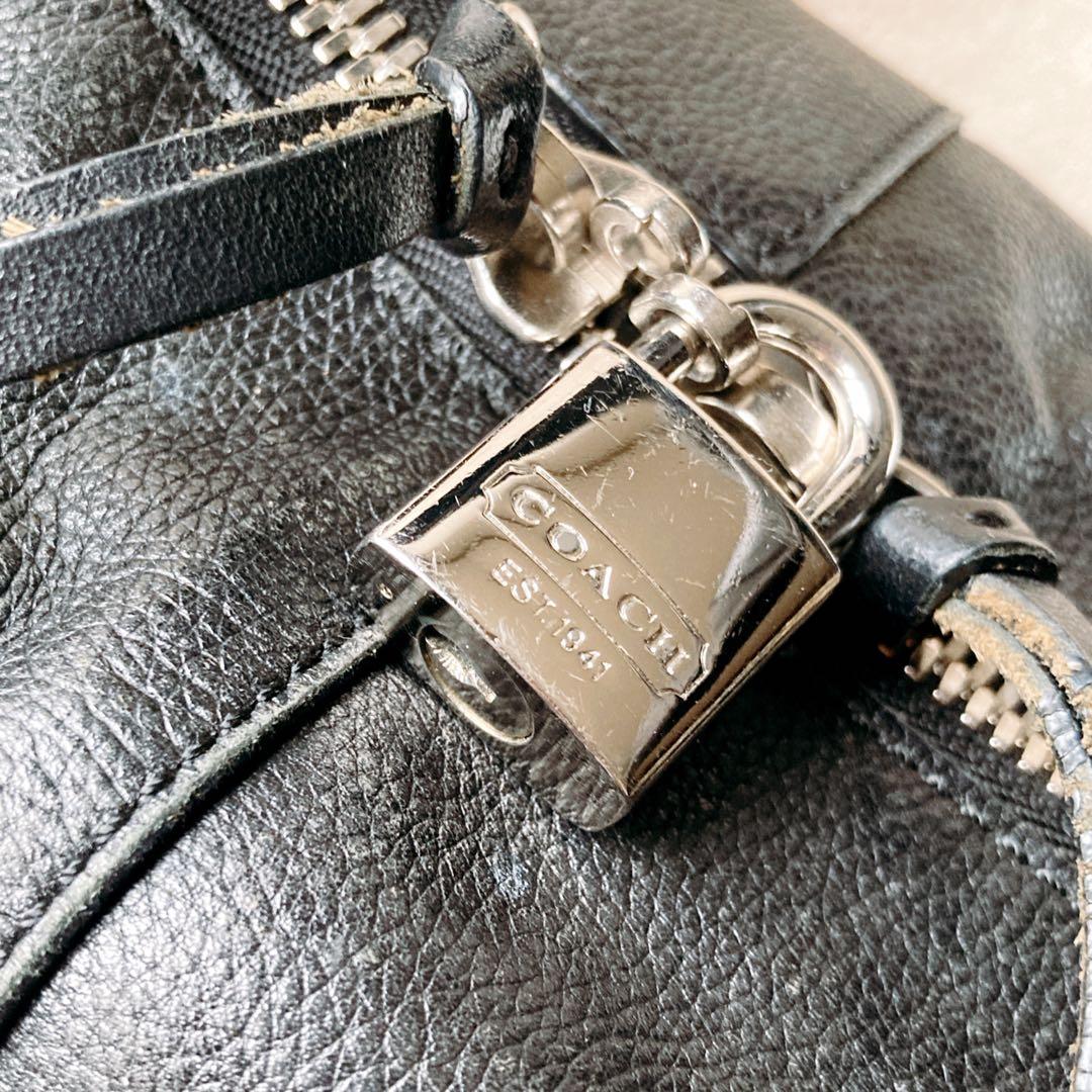COACH コーチ 2way ボストンバッグ 南京錠 鍵 カデナ 黒 大容量収納