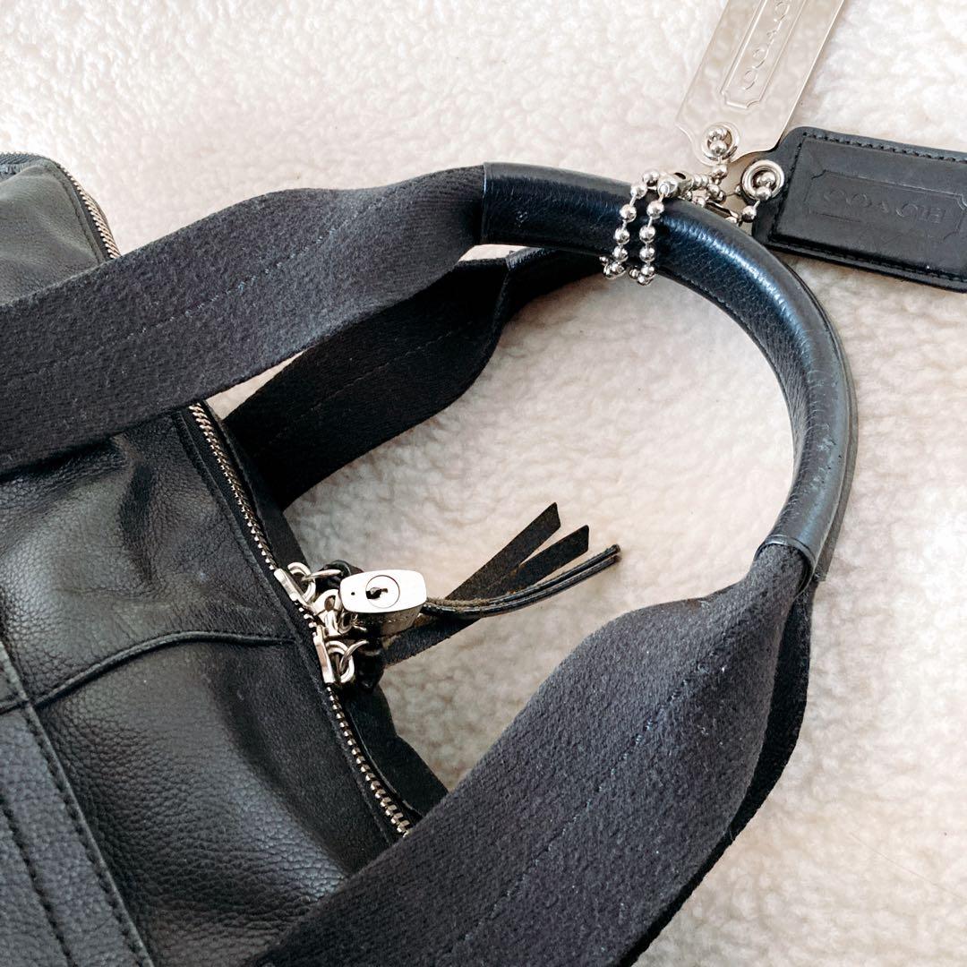 COACH コーチ 2way ボストンバッグ 南京錠 鍵 カデナ 黒 大容量収納