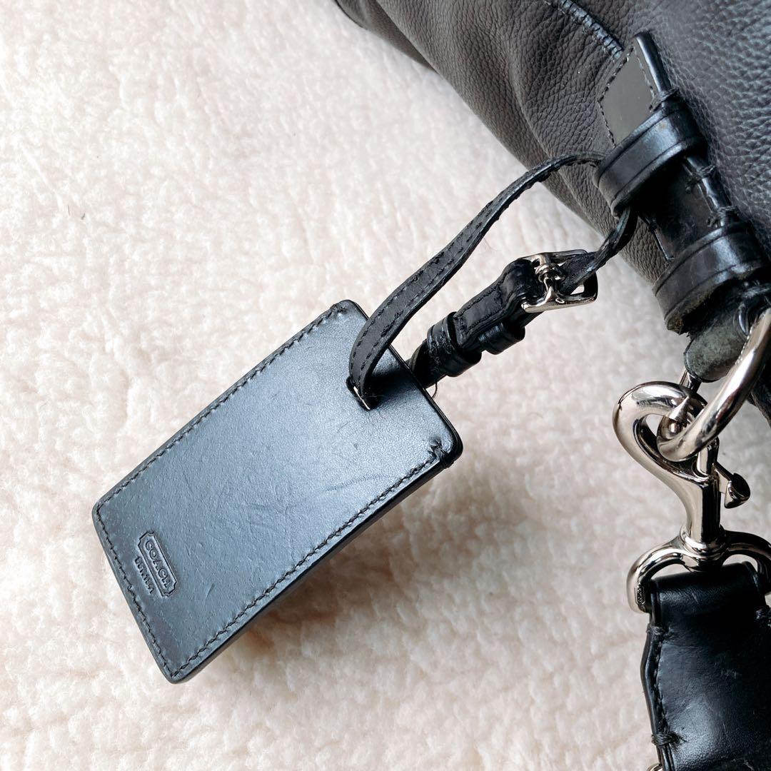 COACH コーチ 2way ボストンバッグ 南京錠 鍵 カデナ 黒 大容量収納