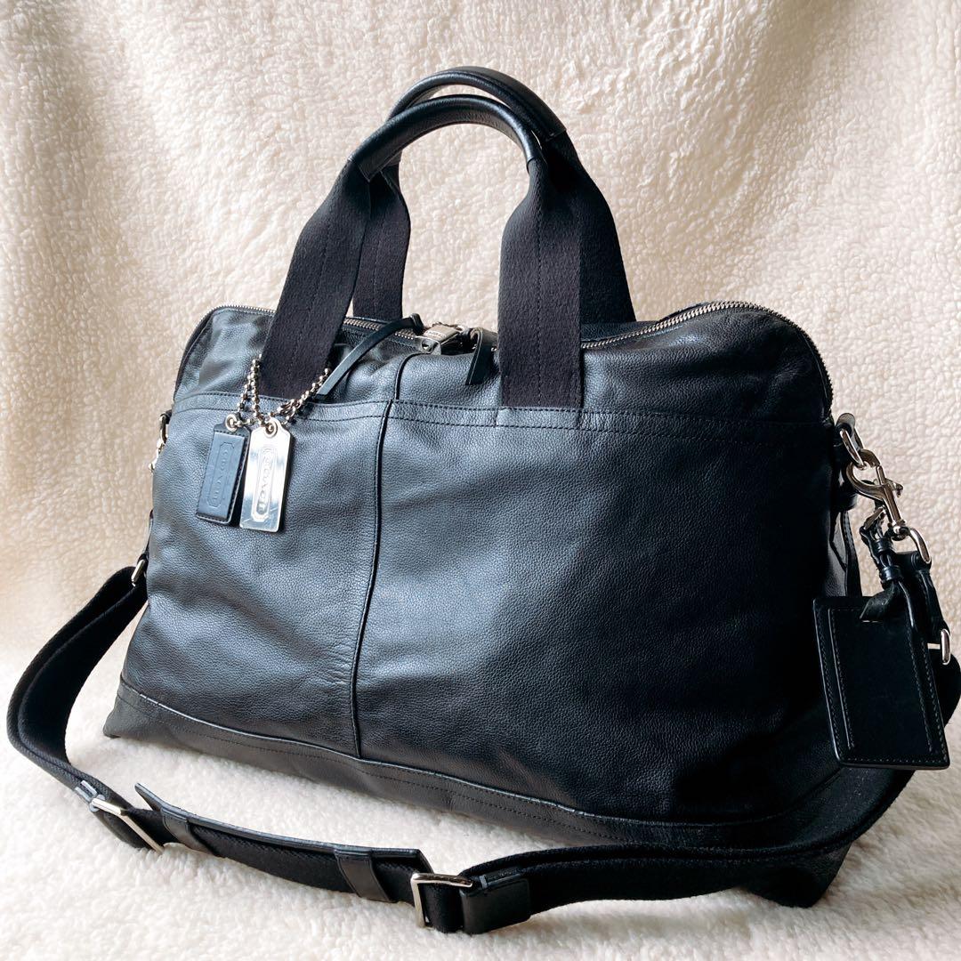 COACH コーチ 2way ボストンバッグ 南京錠 鍵 カデナ 黒 大容量収納