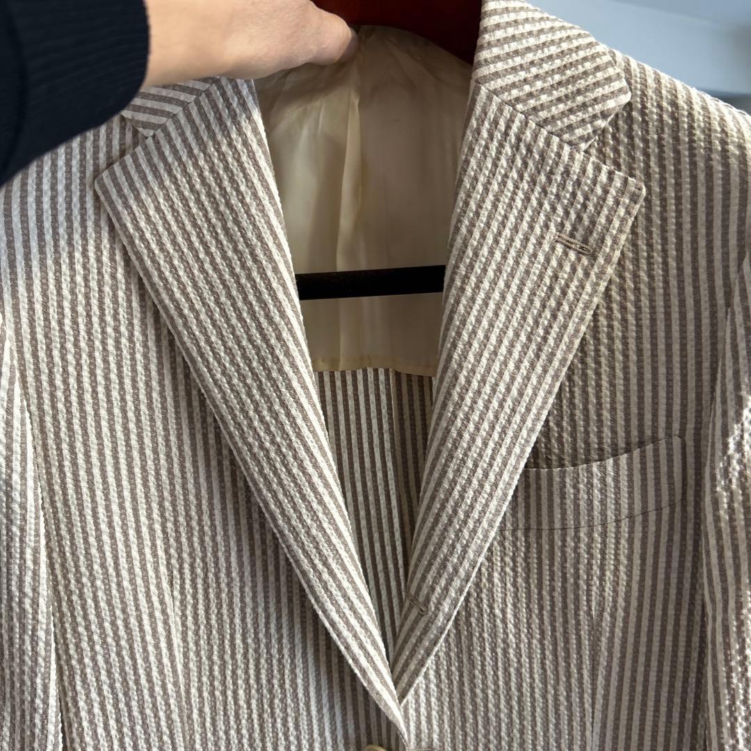 キャロビームスエフ　シアサッカージャケット　44