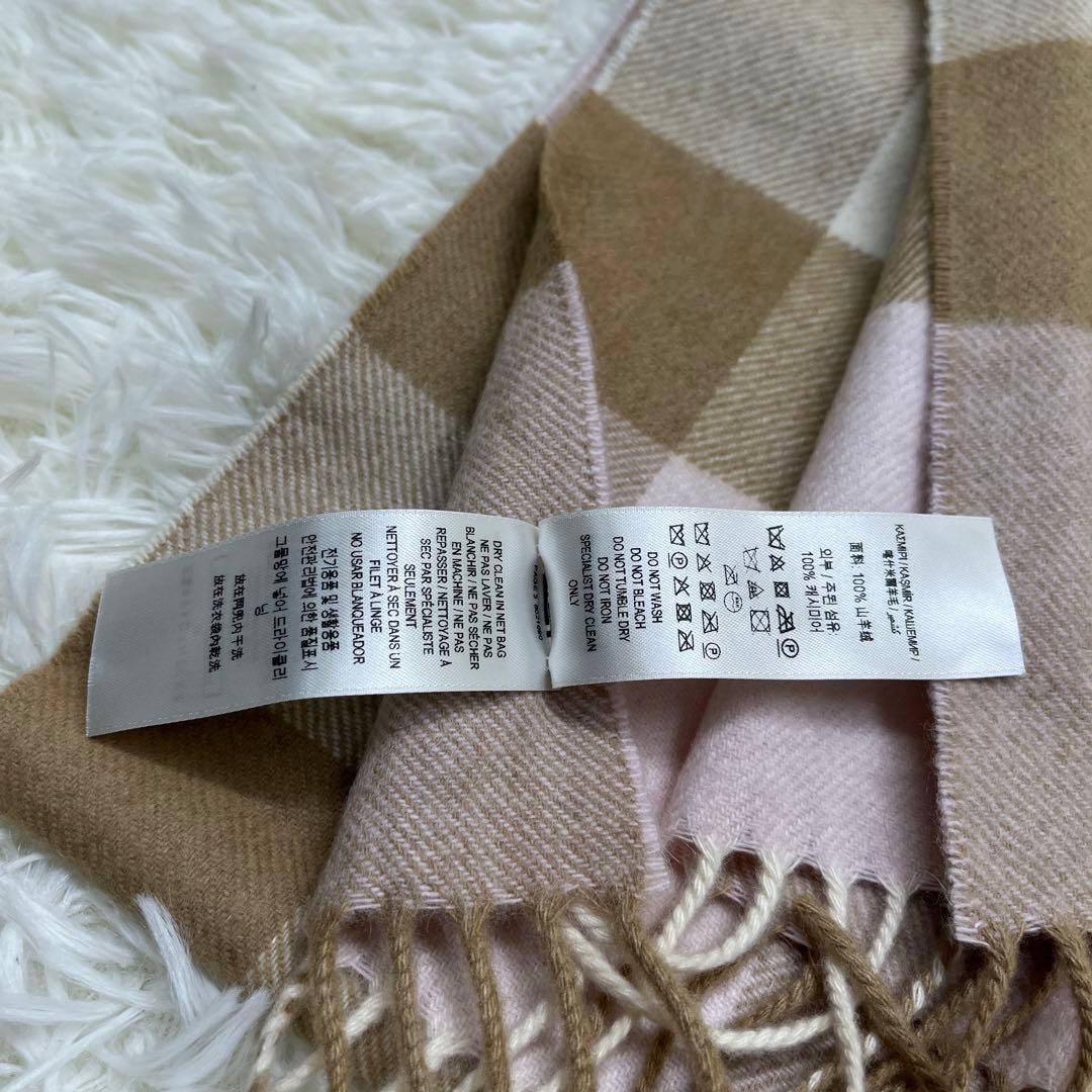 BURBERRY　バーバリー　マフラー　カシミア　ピンク　メガチェック　美品