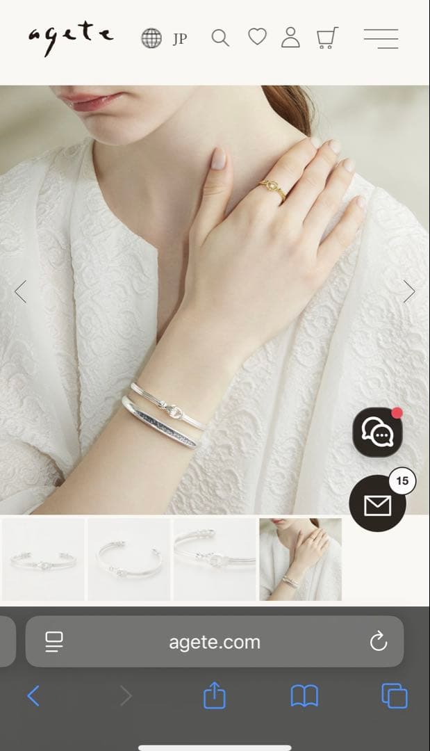 agete ハンド　モチーフ　デザイン　バングル　ブレスレット