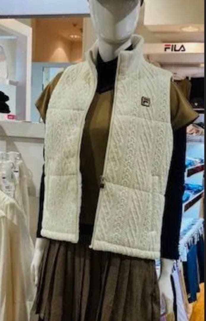 FILA モーデュロイニットニットキルトベスト Sサイズ