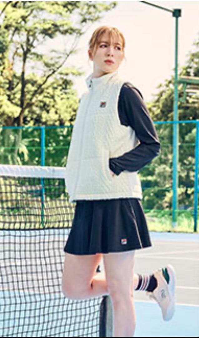 FILA モーデュロイニットニットキルトベスト Sサイズ